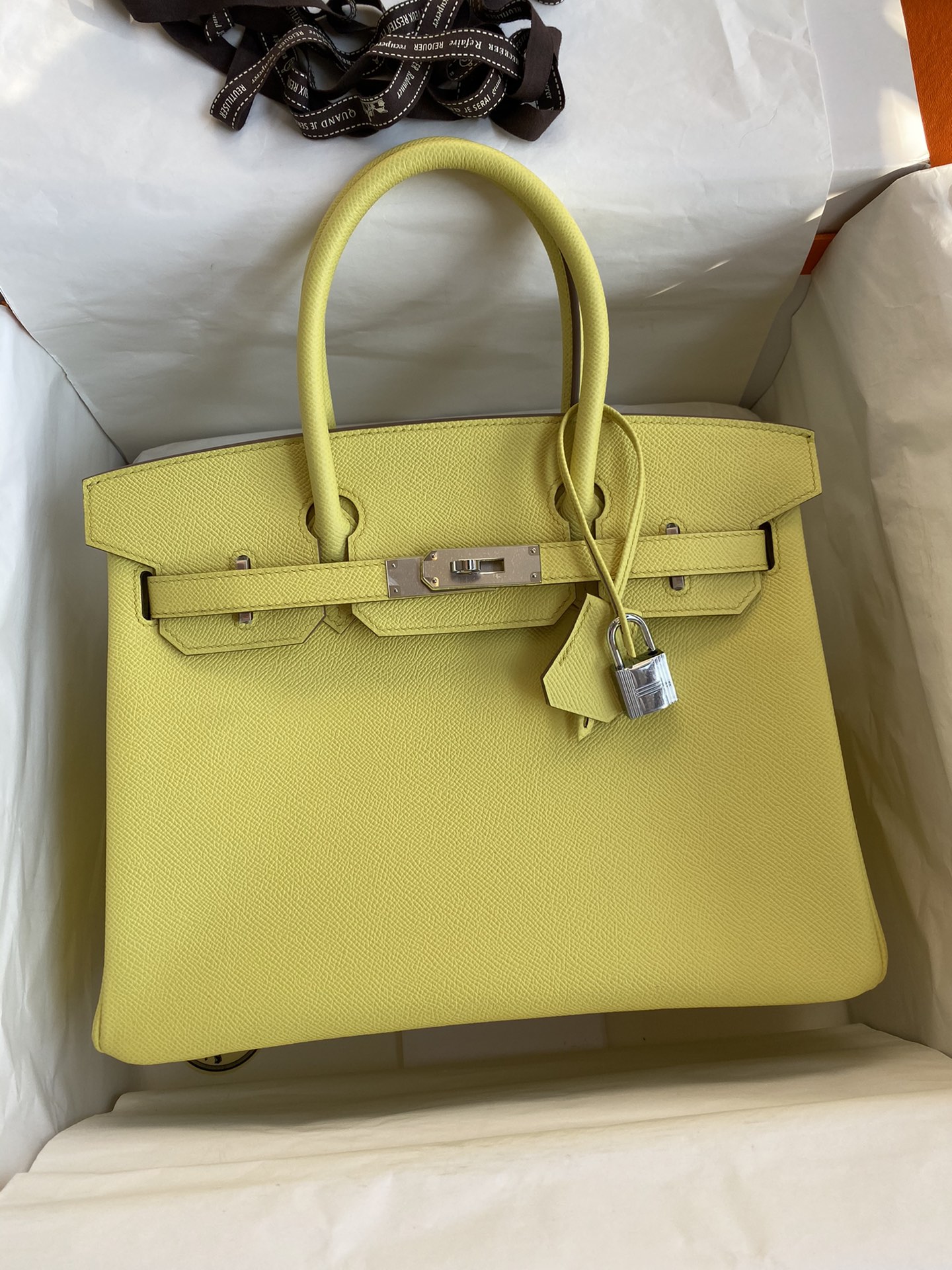 Hermes Birkin 35CM Epsom Leather Handbag Jaune Poussin